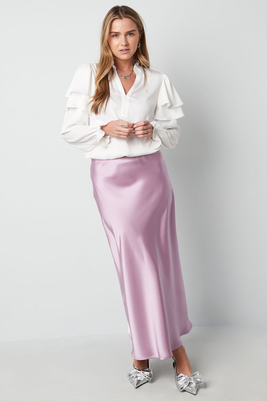 Rok Satijn Beige voor dames