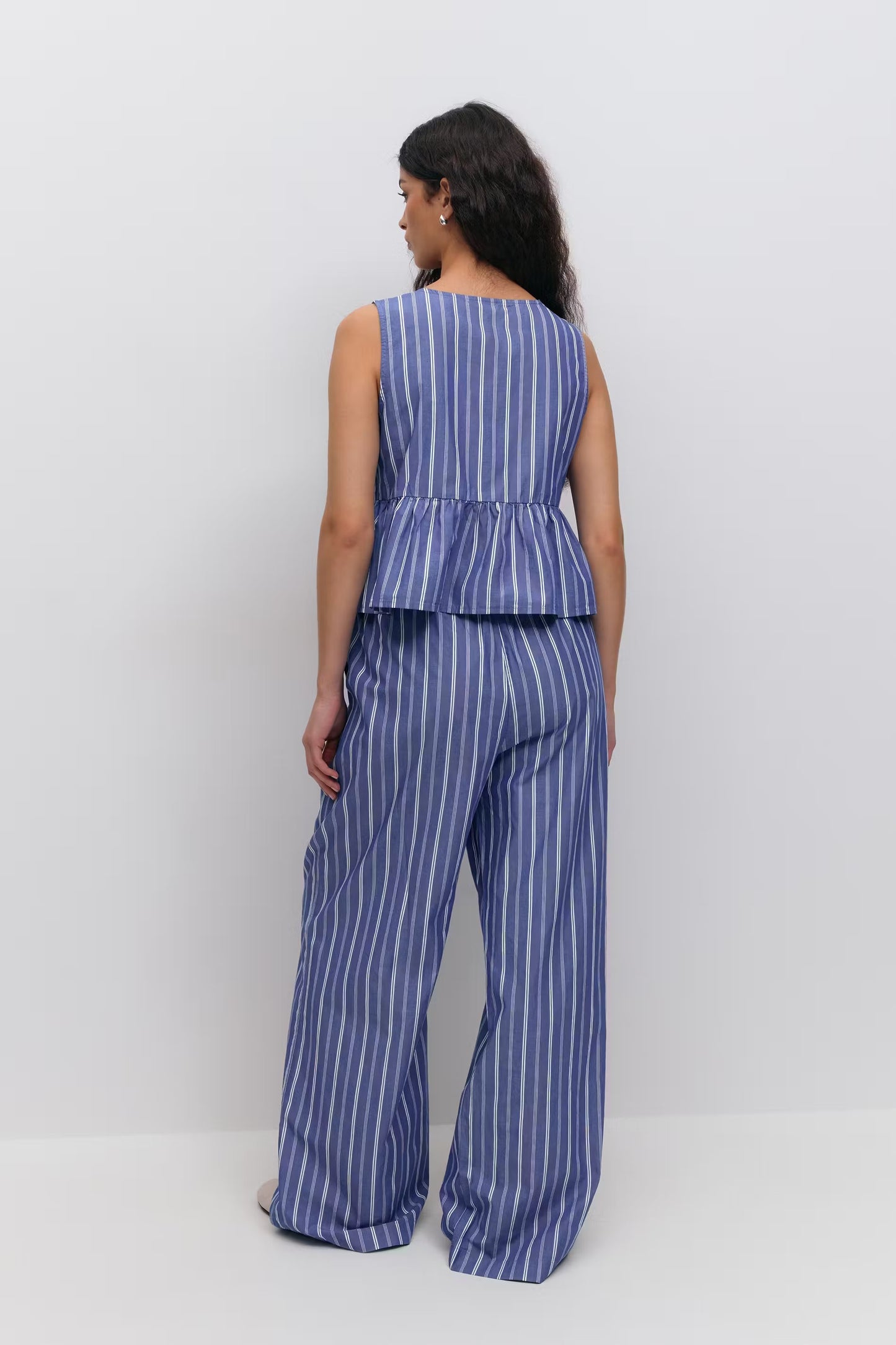 Broek Poplin Blauw voor dames