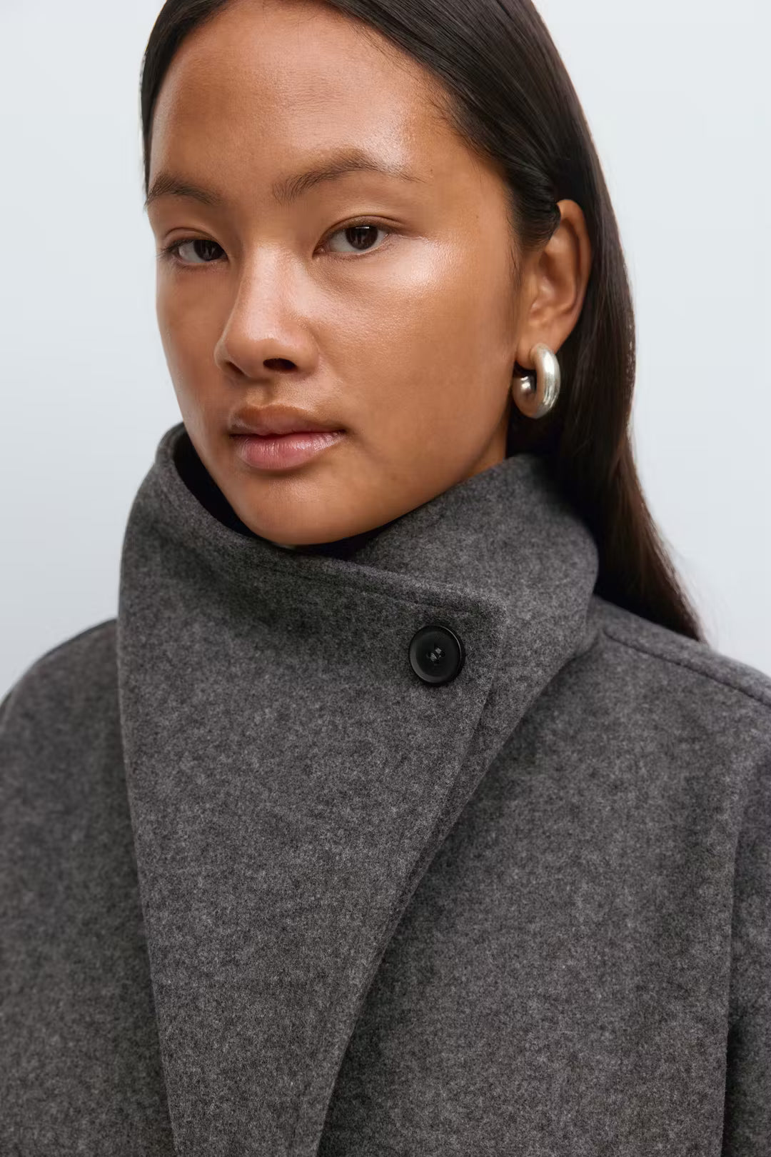 Jas High Neck Grijs voor dames