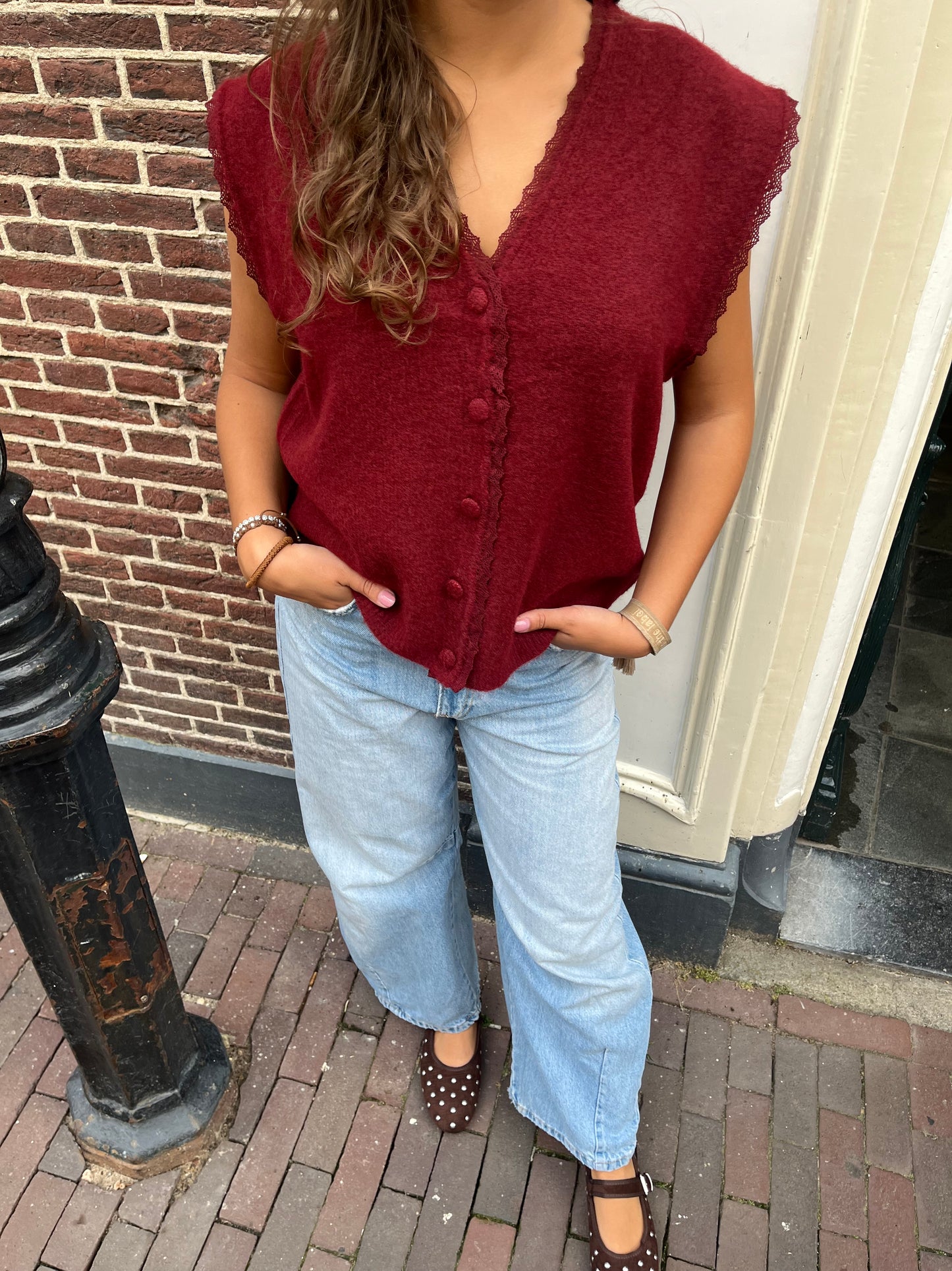 Top Maike Bordeaux voor dames