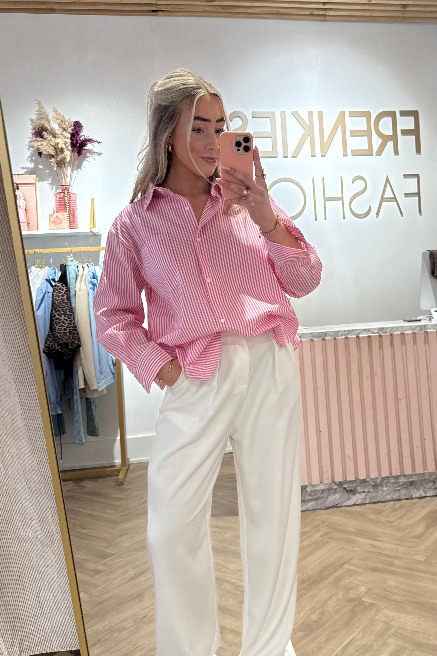 Blouse Estee Roze Streep voor dames