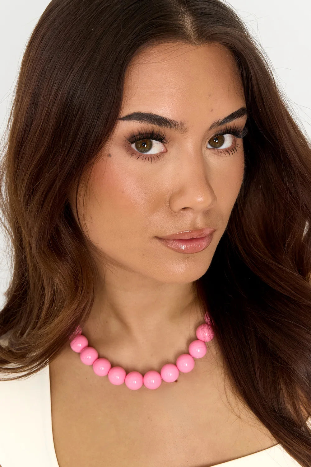Necklace Beads Short Pink voor dames