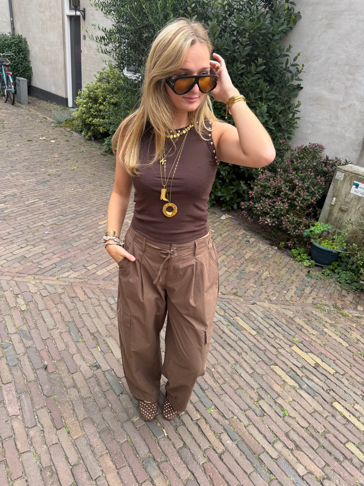 Top Studs Brown voor dames