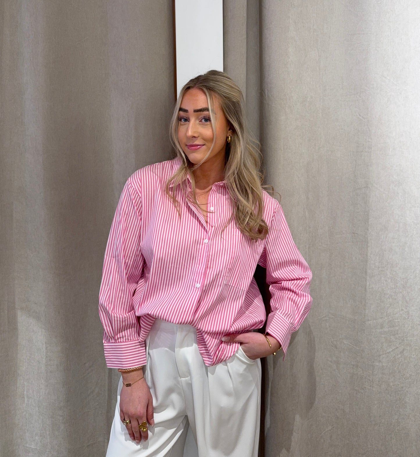 Blouse Estee Roze Streep voor dames