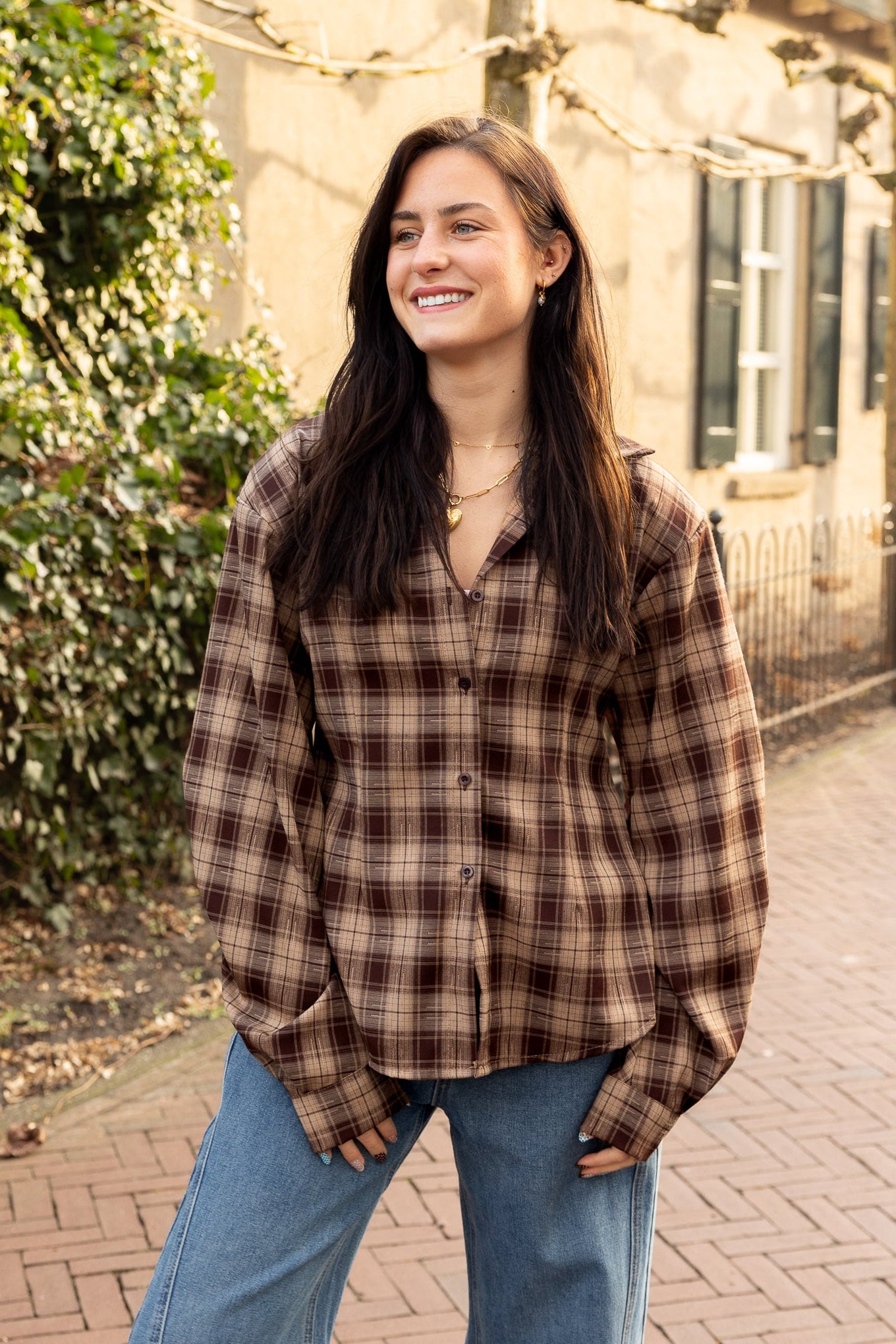 Blouse Carmen Bruin voor dames