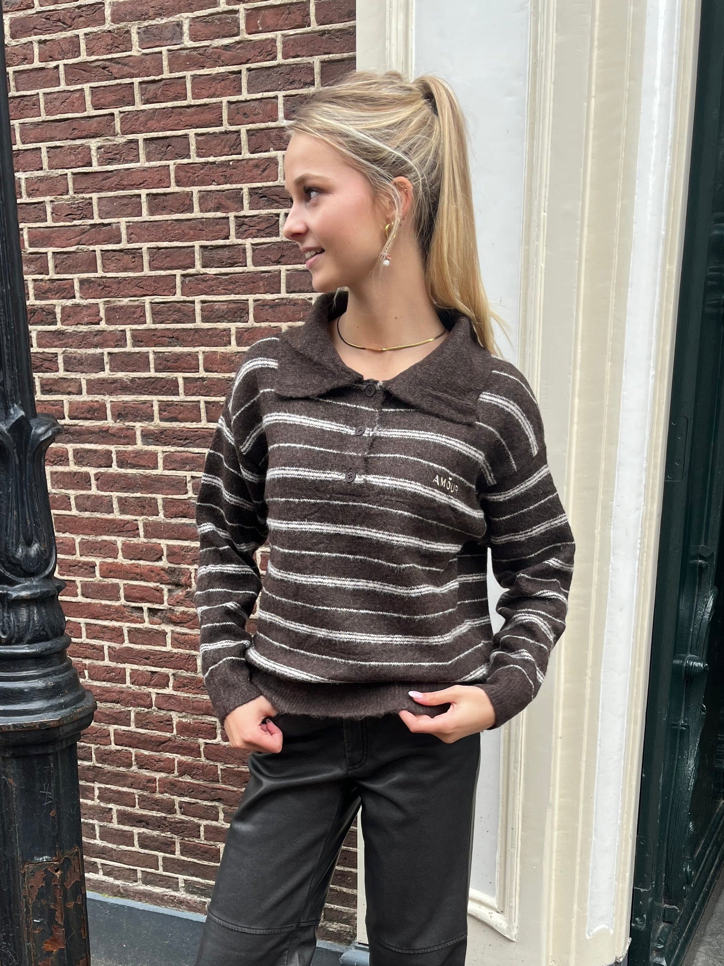 Trui Zoe Bruin voor dames