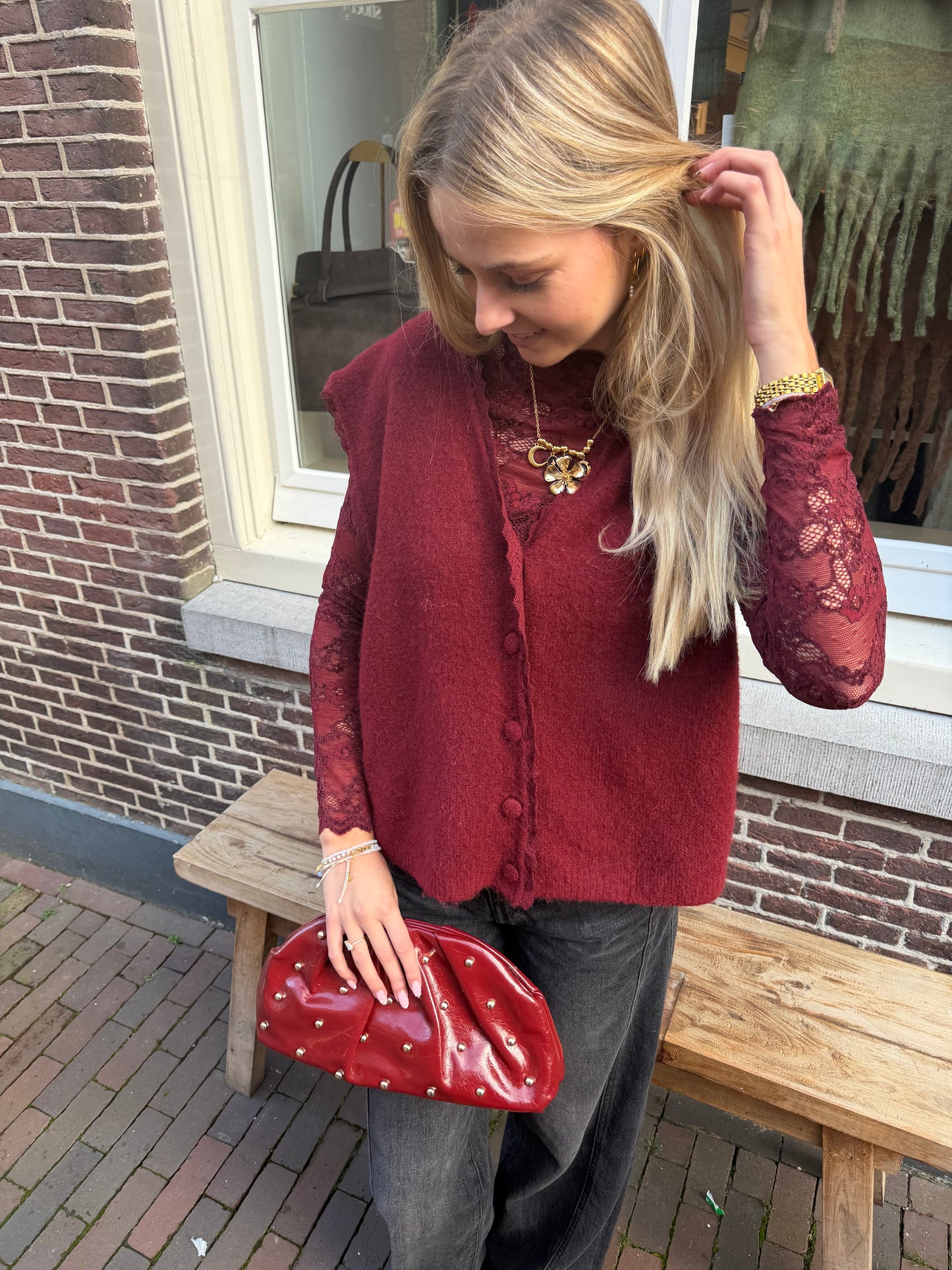 Top Maike Bordeaux voor dames