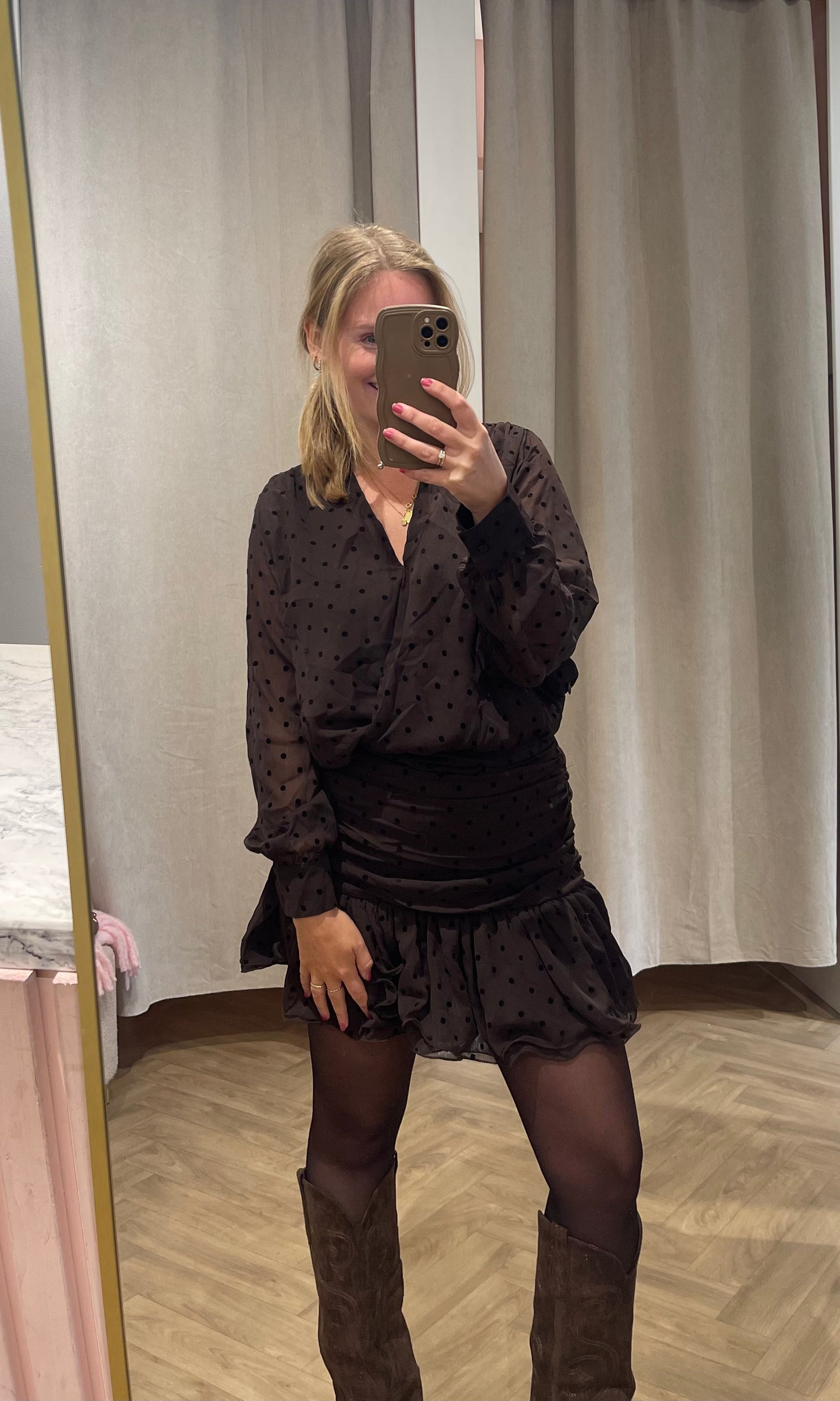 Jurk Eva Bruin voor dames