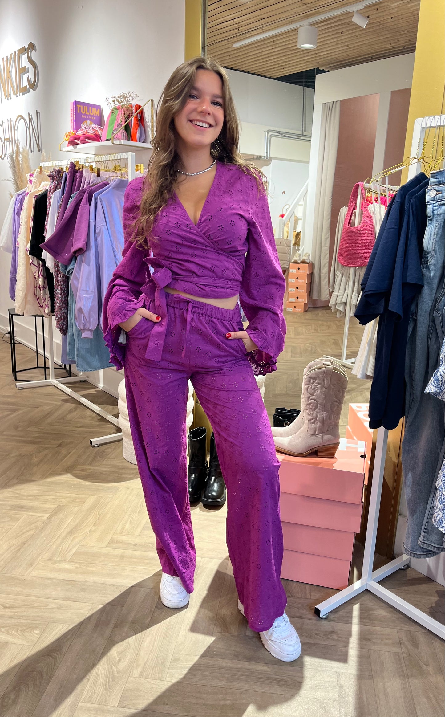 Broek Luna Paars voor dames