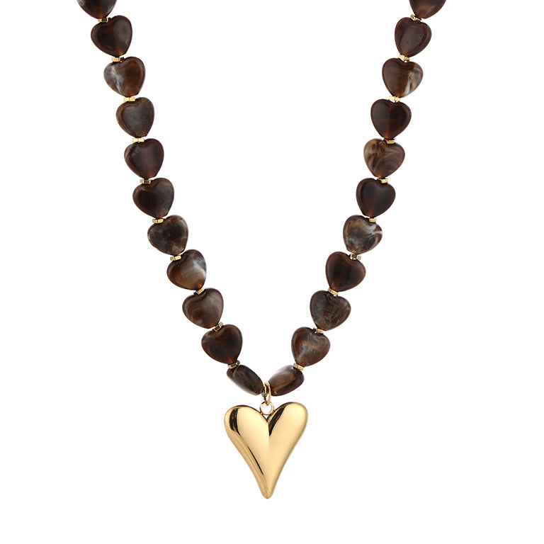Ketting Hart Bruin voor dames