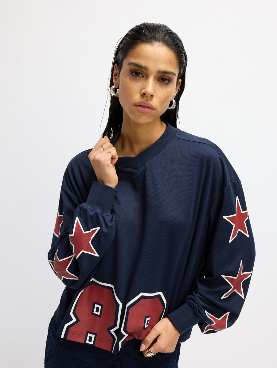 Longsleeve Ulla Navy voor dames