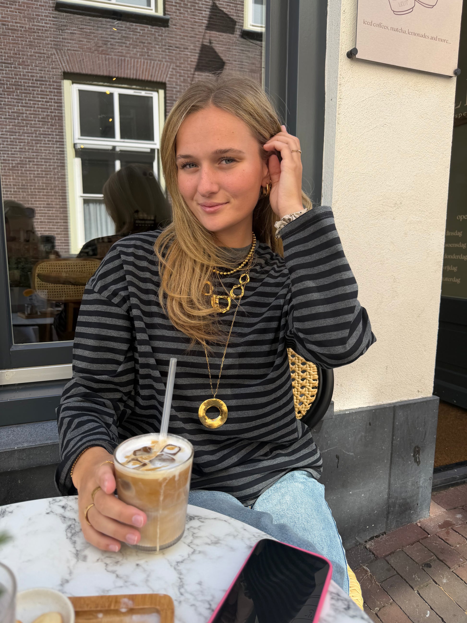 Longsleeve Stripes Grey voor dames