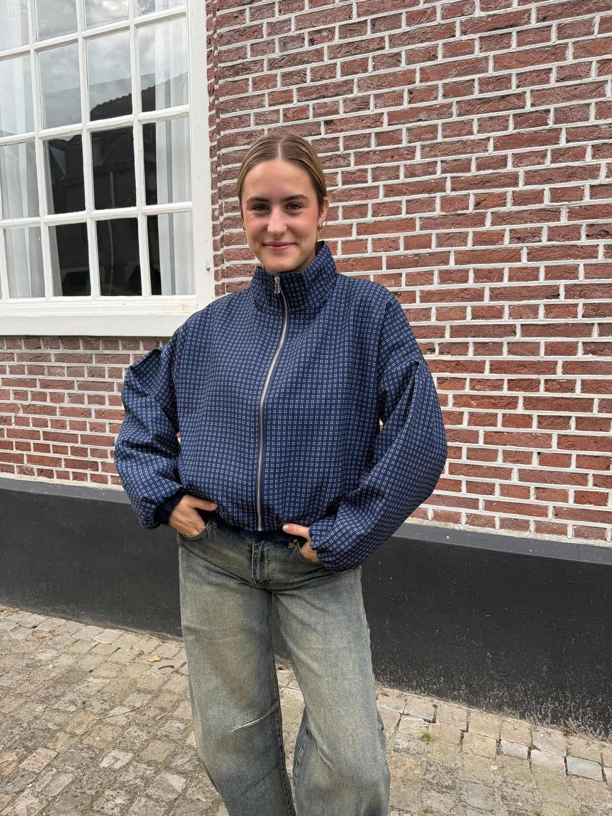 Jacket Julia Check Blue voor dames