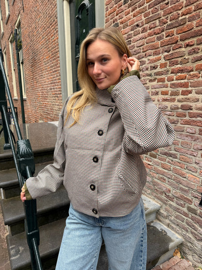Jacket Floor Check Beige voor dames