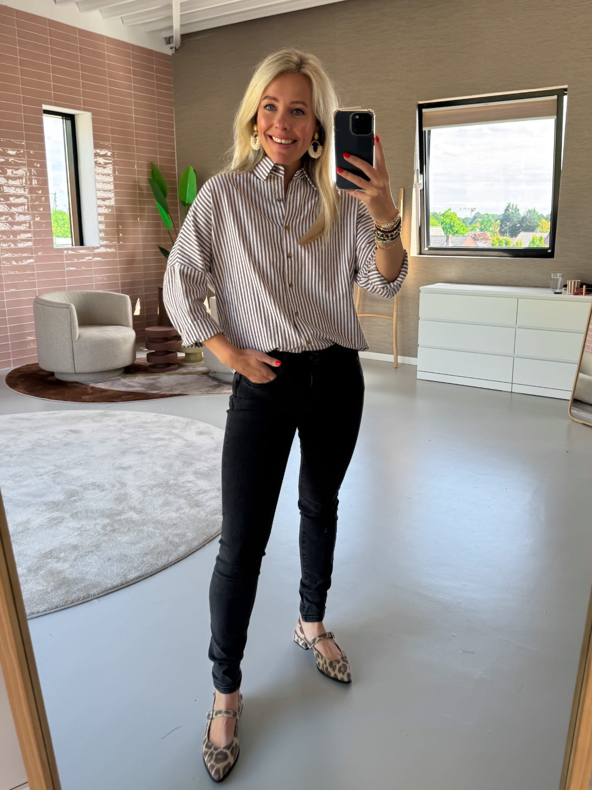 Blouse Evy Bruin voor dames