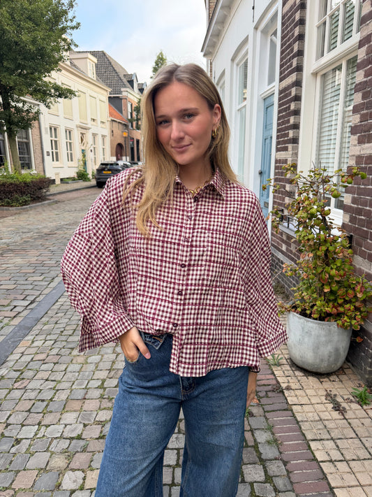 Blouse Riley Check Red voor dames