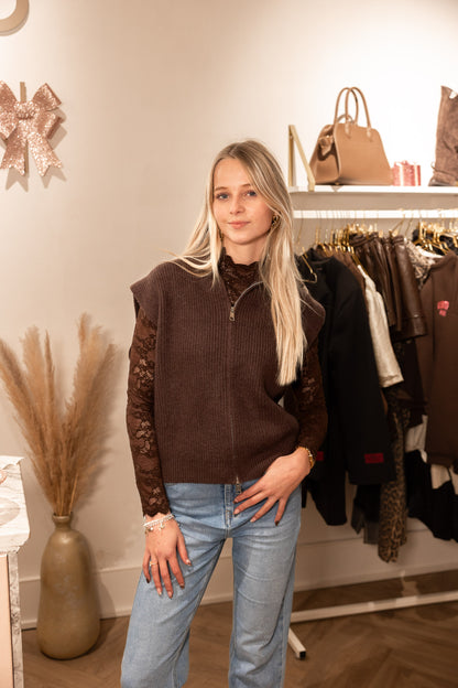 Gilet Kaylee Bruin voor dames