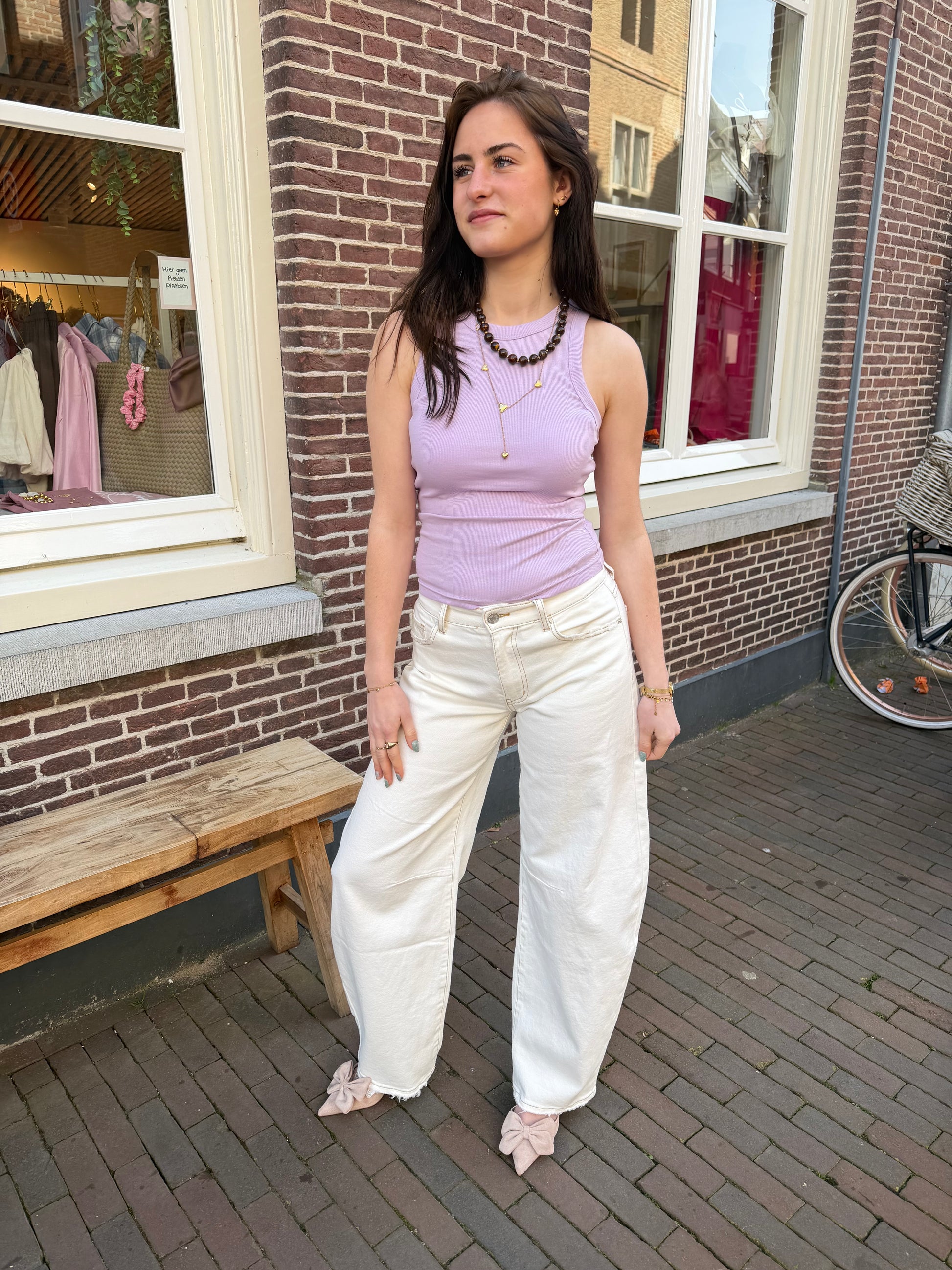 Jeans Balloon White voor dames