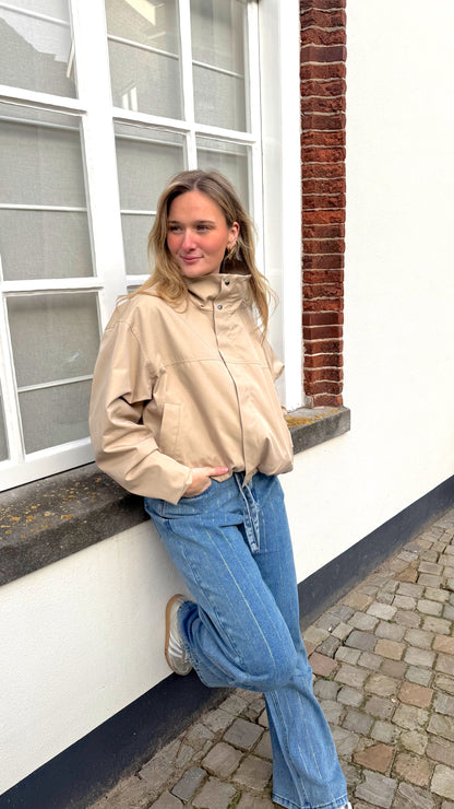 Jacket High Neck Beige voor dames