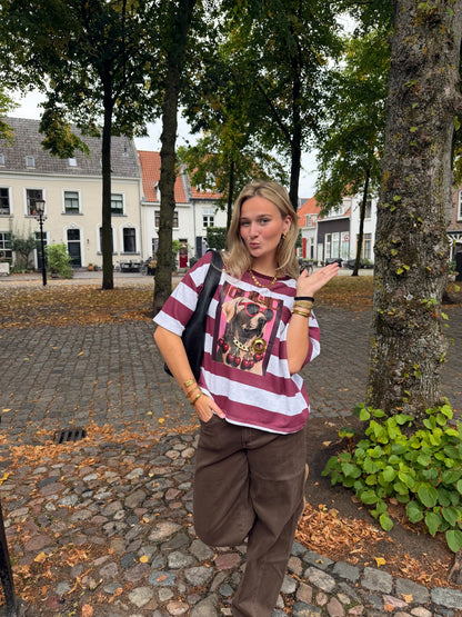 T-shirt Dog Bordeaux Lightgrey voor dames