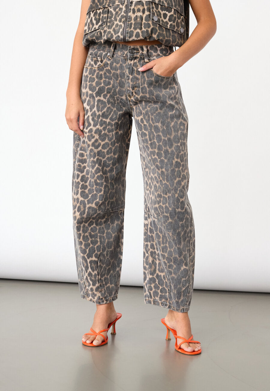 Jeans Fiora Balloon Leopard voor dames