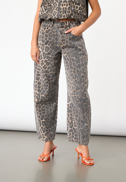Jeans Fiora Balloon Leopard voor dames