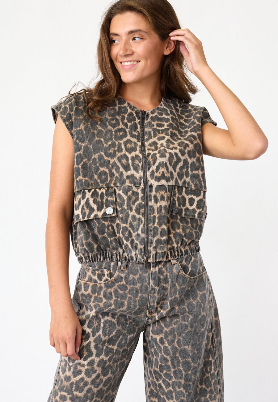 Gilet Garwin Zipper Leopard voor dames
