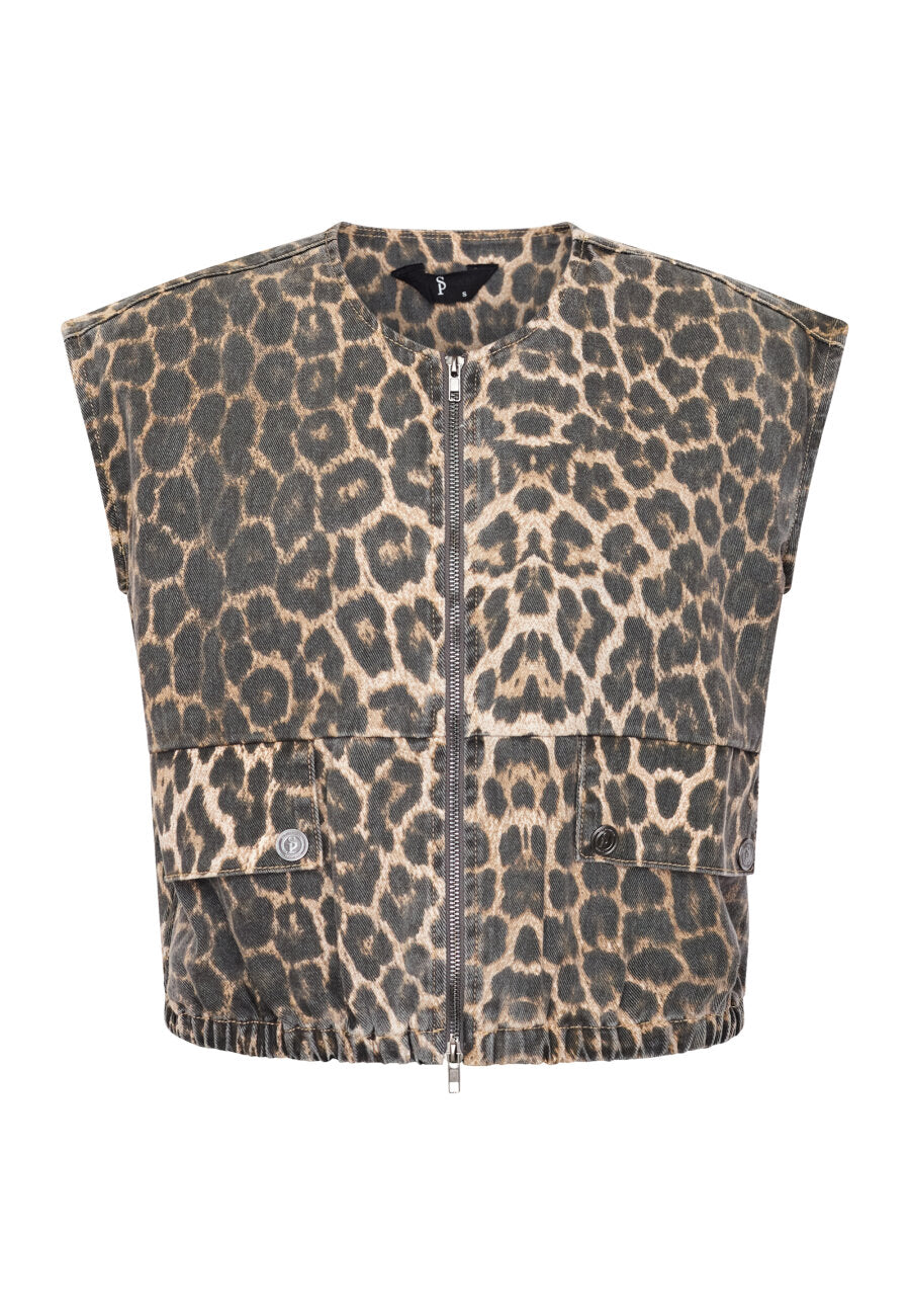 Gilet Garwin Zipper Leopard voor dames