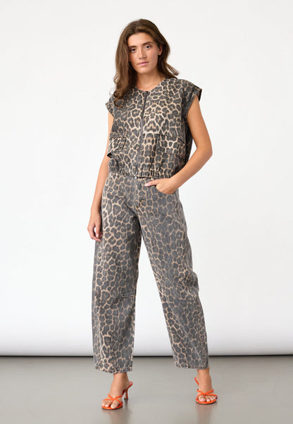 Gilet Garwin Zipper Leopard voor dames