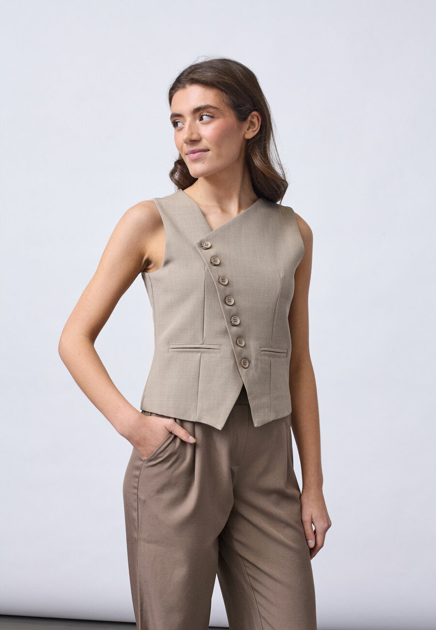 Gilet Gata Beige voor dames