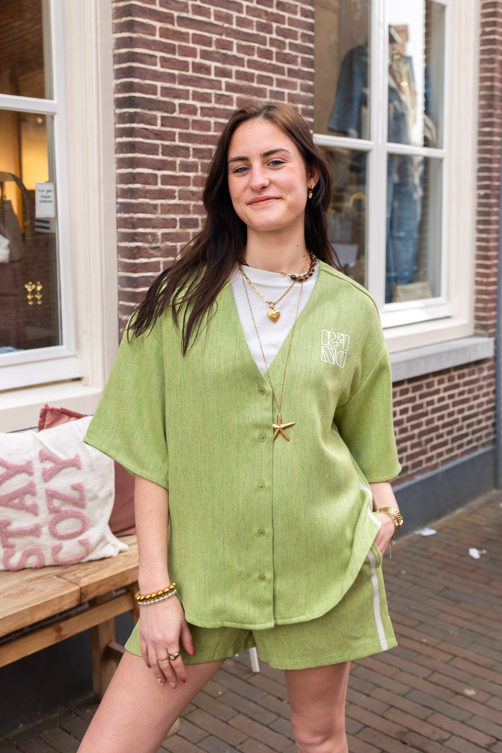 T-shirt Bennie Matcha voor dames