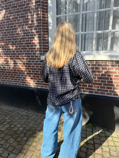 Blouse Daisy Check Navy voor dames