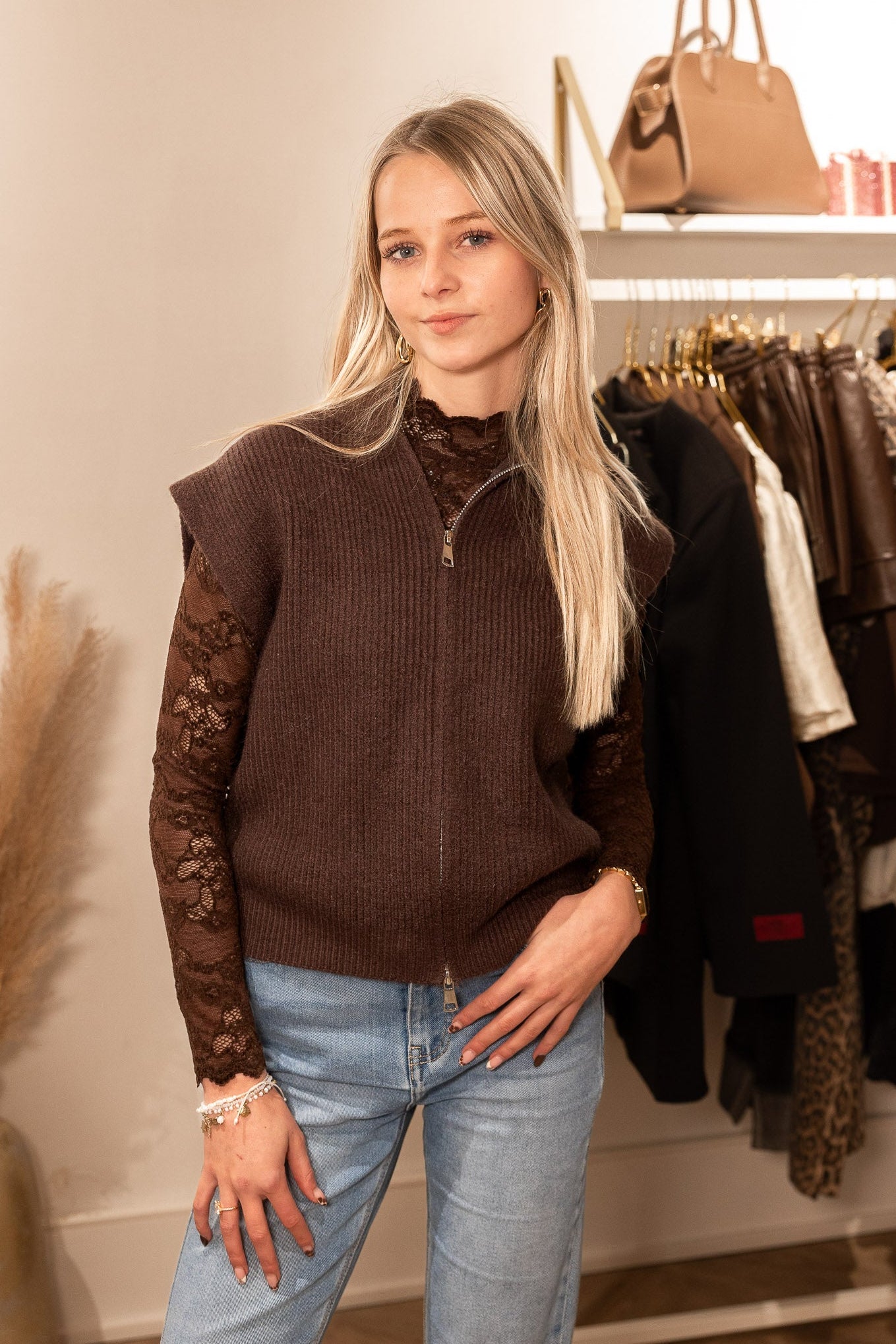 Gilet Kaylee Bruin voor dames