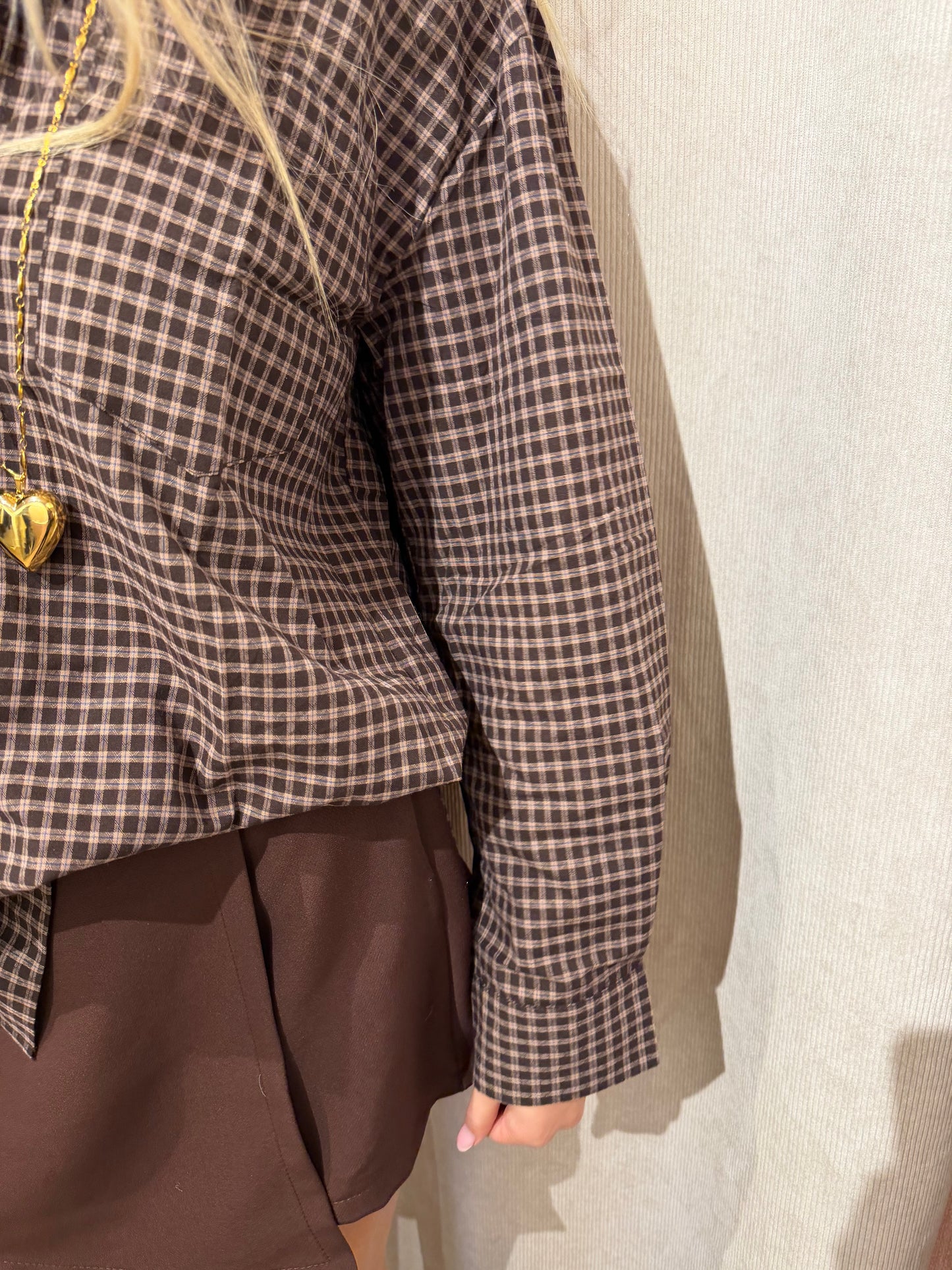 Blouse Ruit Bruin voor dames