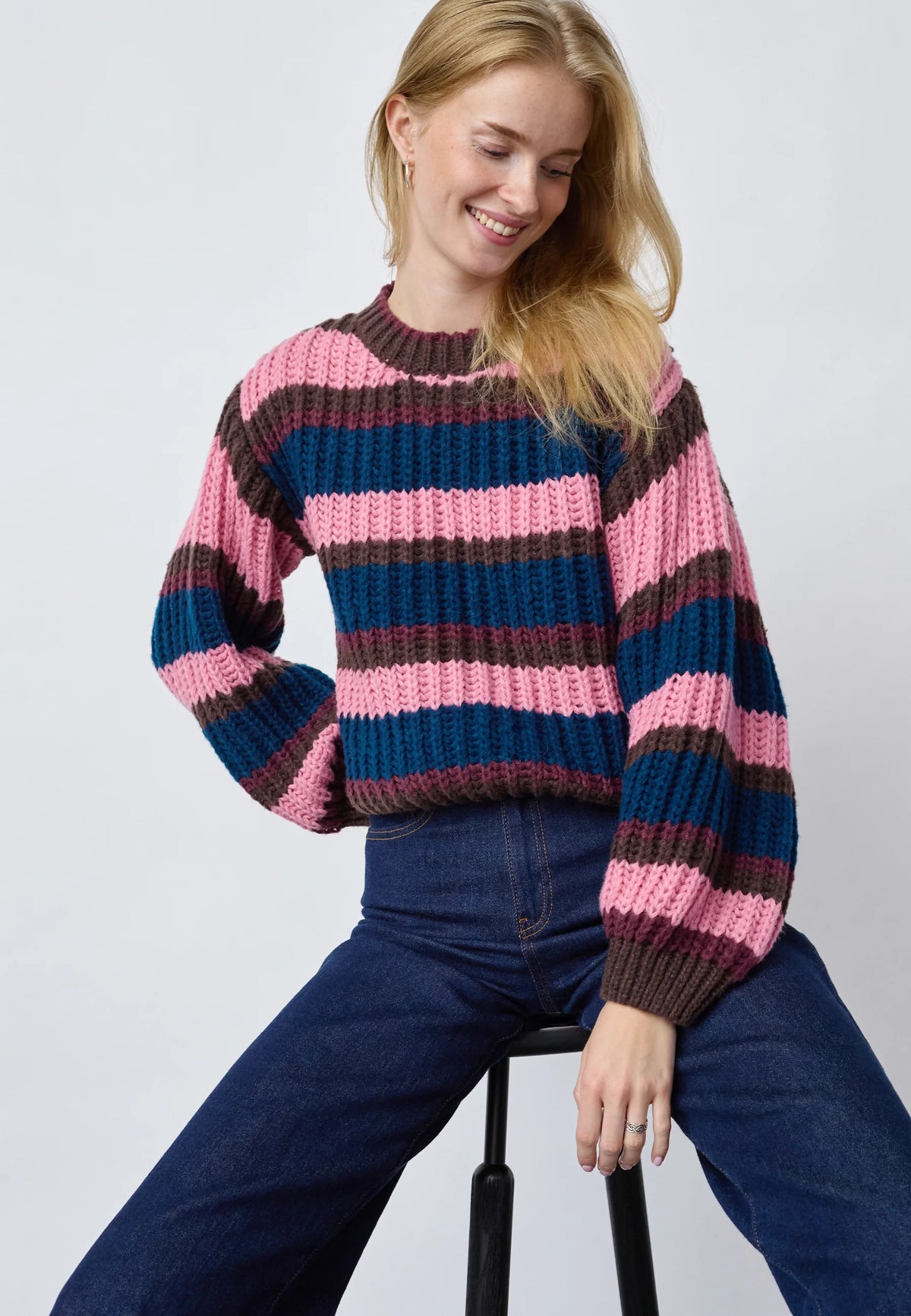 Knit Krissy Stripe Bordeaux voor dames
