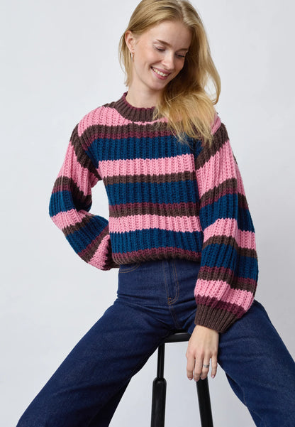 Knit Krissy Stripe Bordeaux voor dames