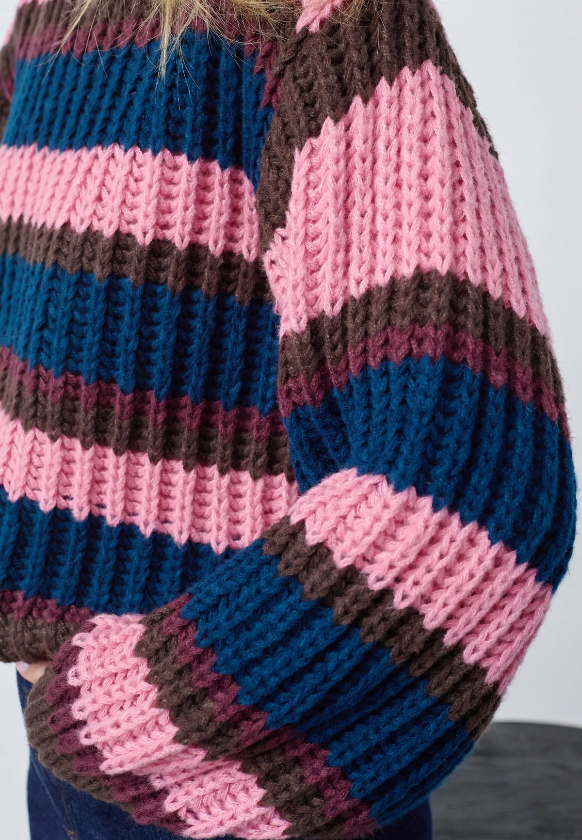 Knit Krissy Stripe Bordeaux voor dames