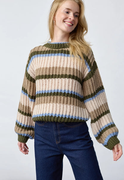 Knit Krissy Stripe Beige voor dames