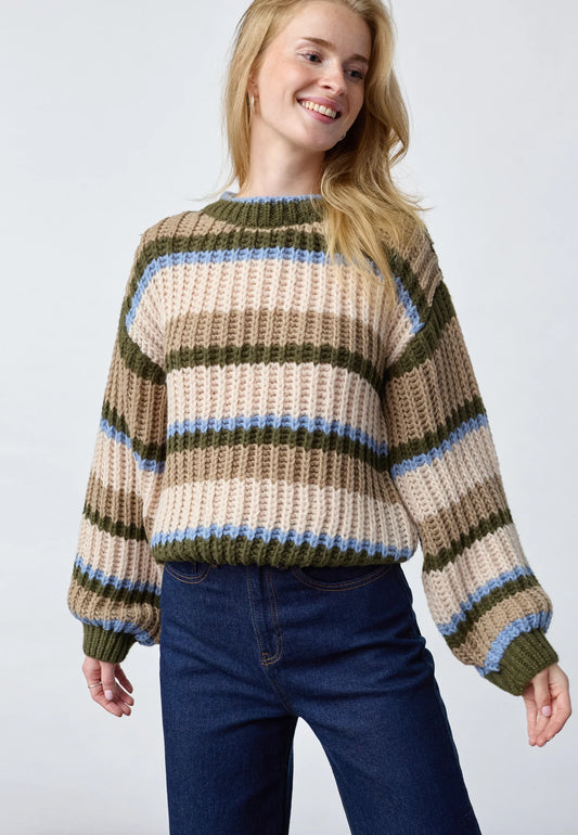Knit Krissy Stripe Beige voor dames