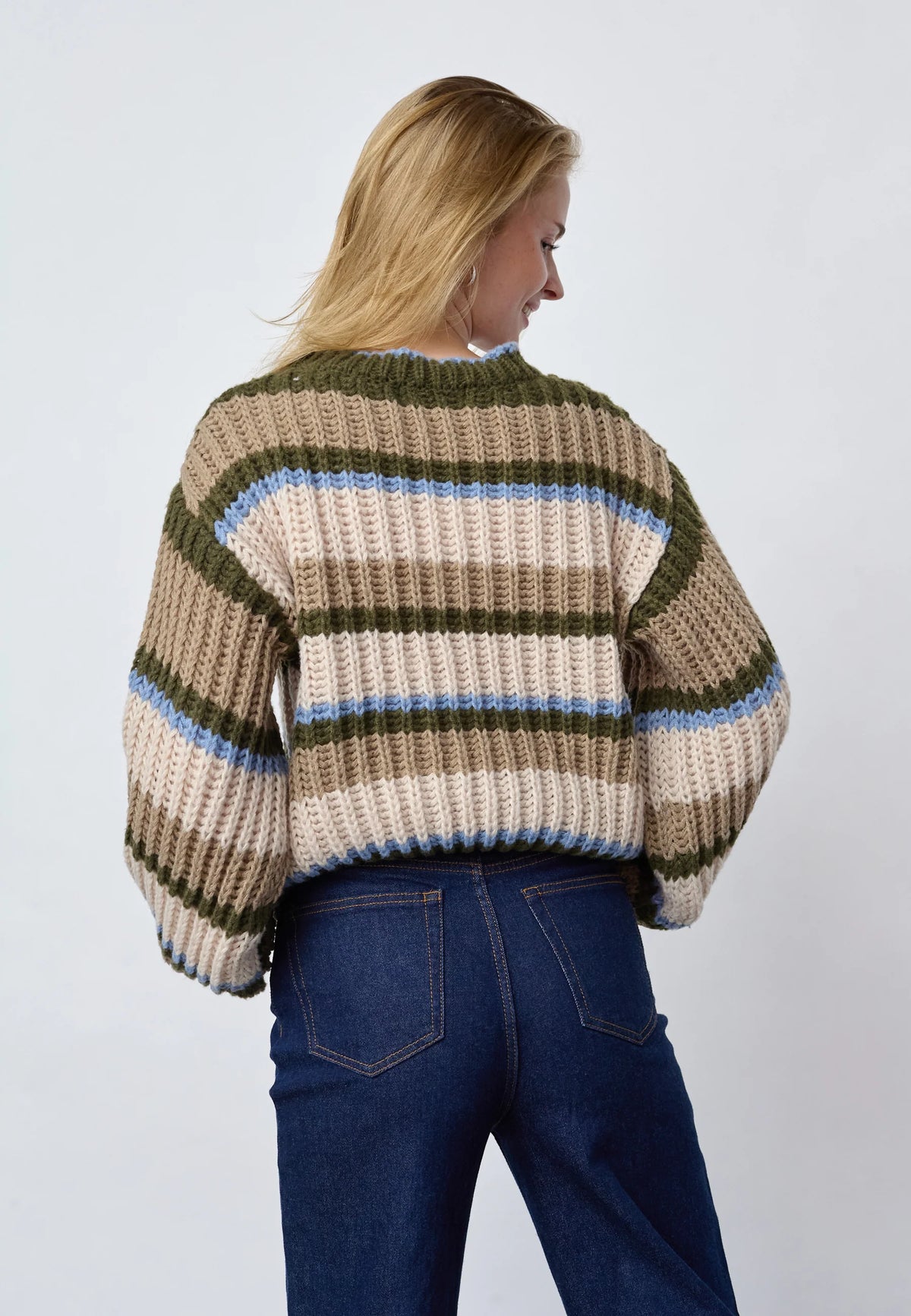 Knit Krissy Stripe Beige voor dames