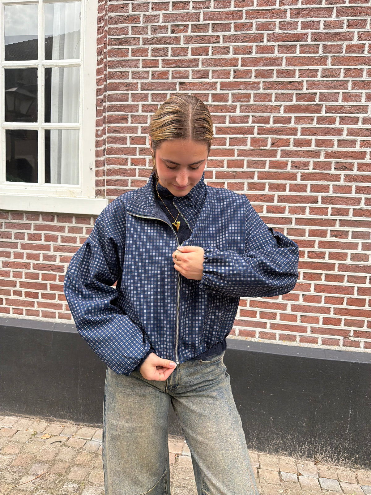 Jacket Julia Check Blue voor dames