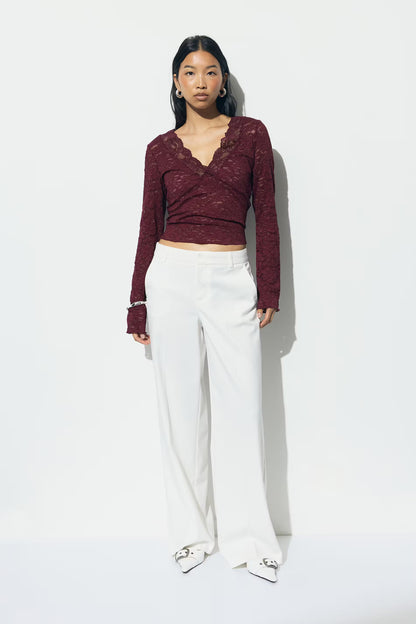 Top Lace Bordeaux voor dames