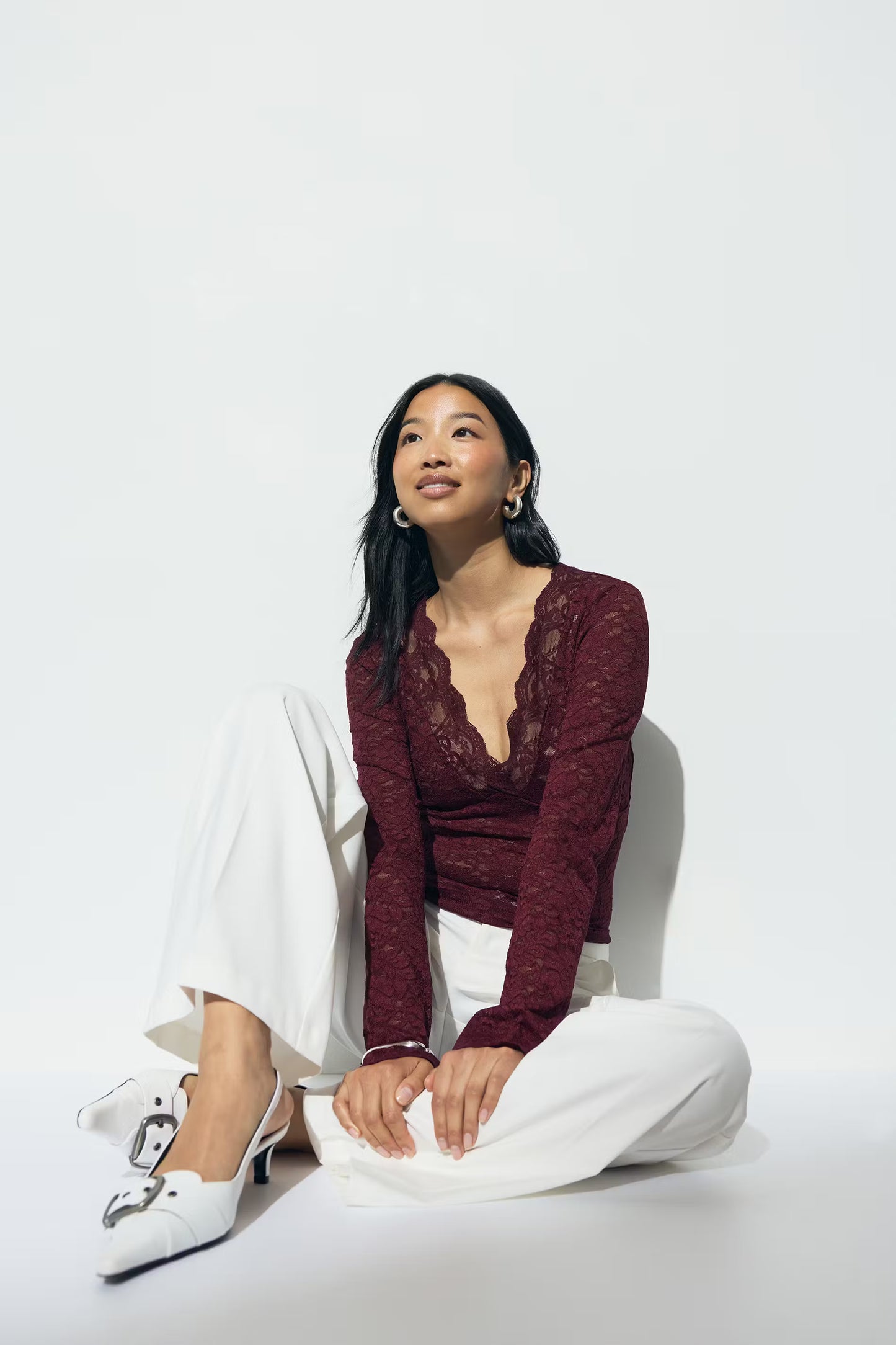 Top Lace Bordeaux voor dames