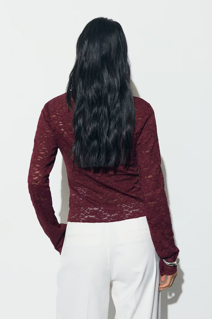 Top Lace Bordeaux voor dames