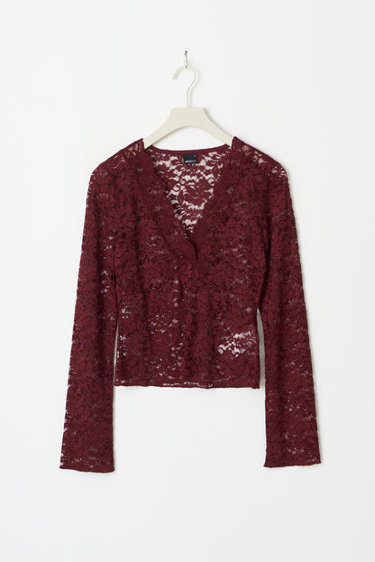 Top Lace Bordeaux voor dames