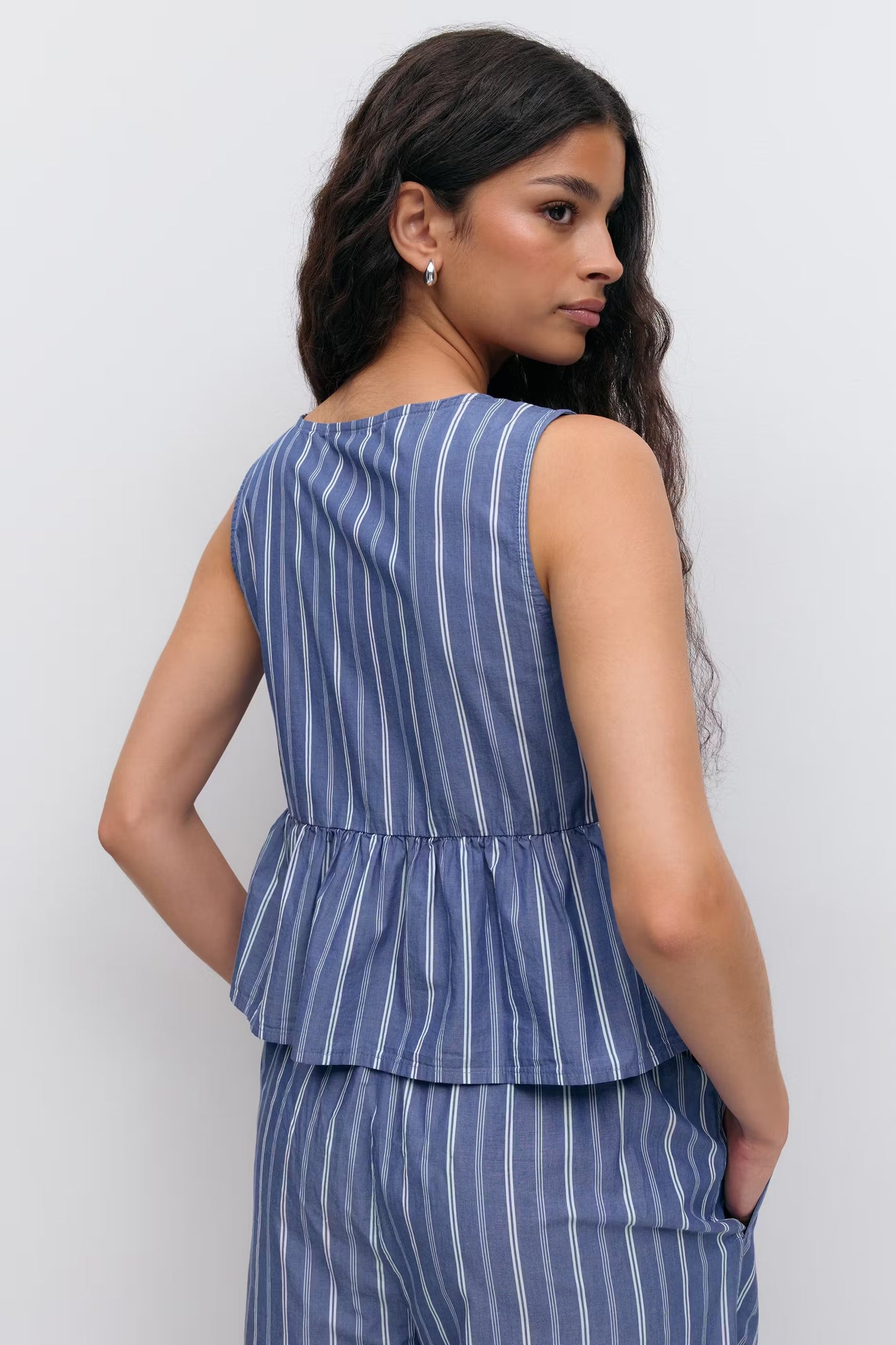 Top Peplum Blauw voor dames