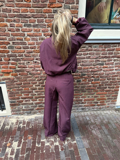 Jacket Julia Check Bordeaux voor dames