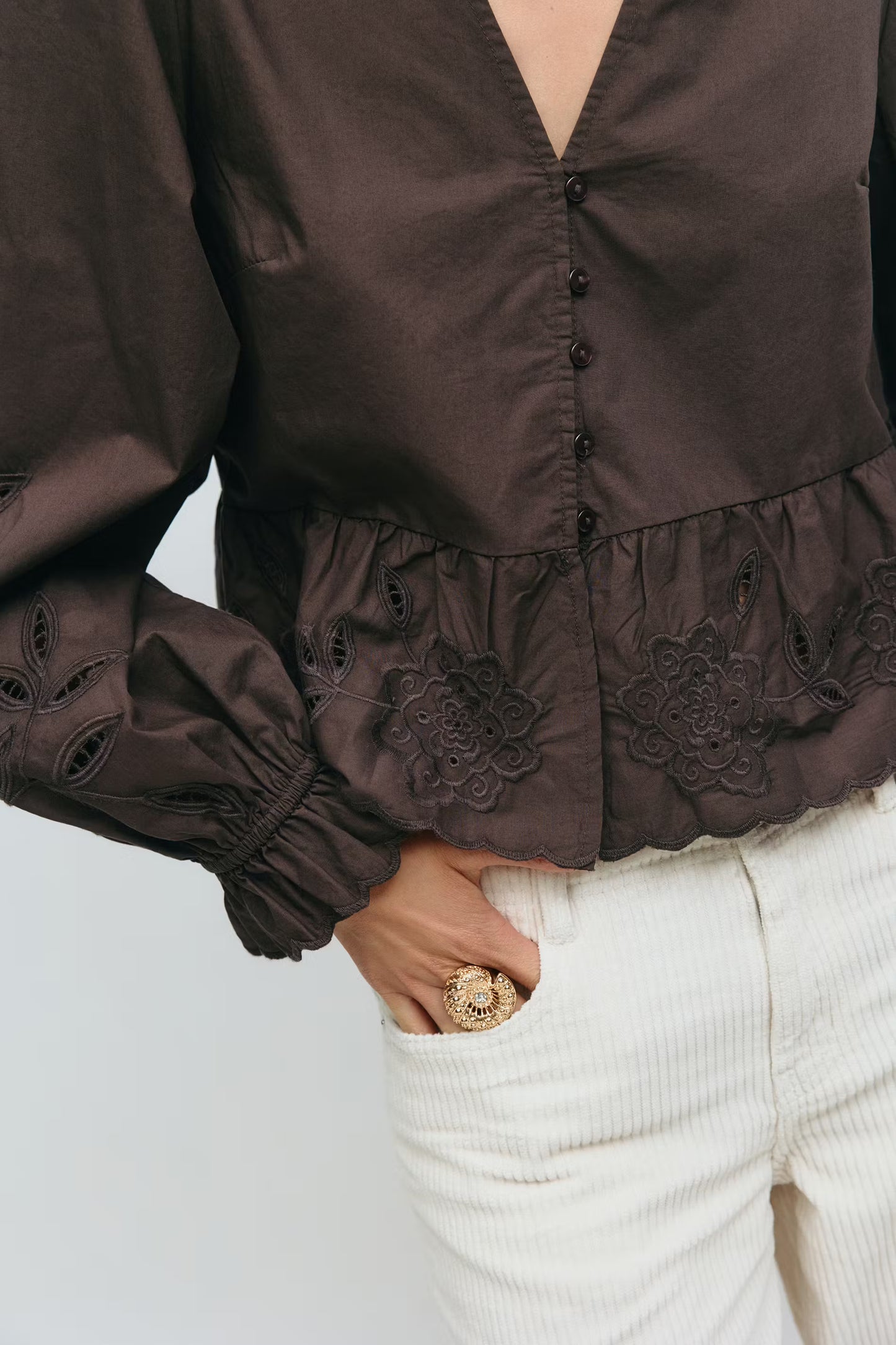 Blouse Semmie Bruin voor dames