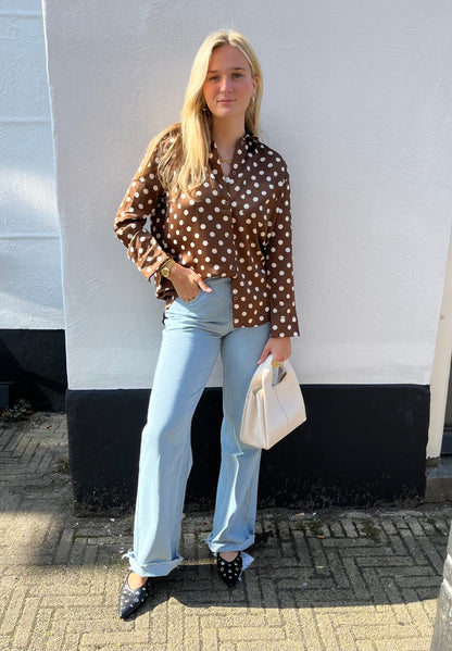 Blouse Dot Bruin voor dames