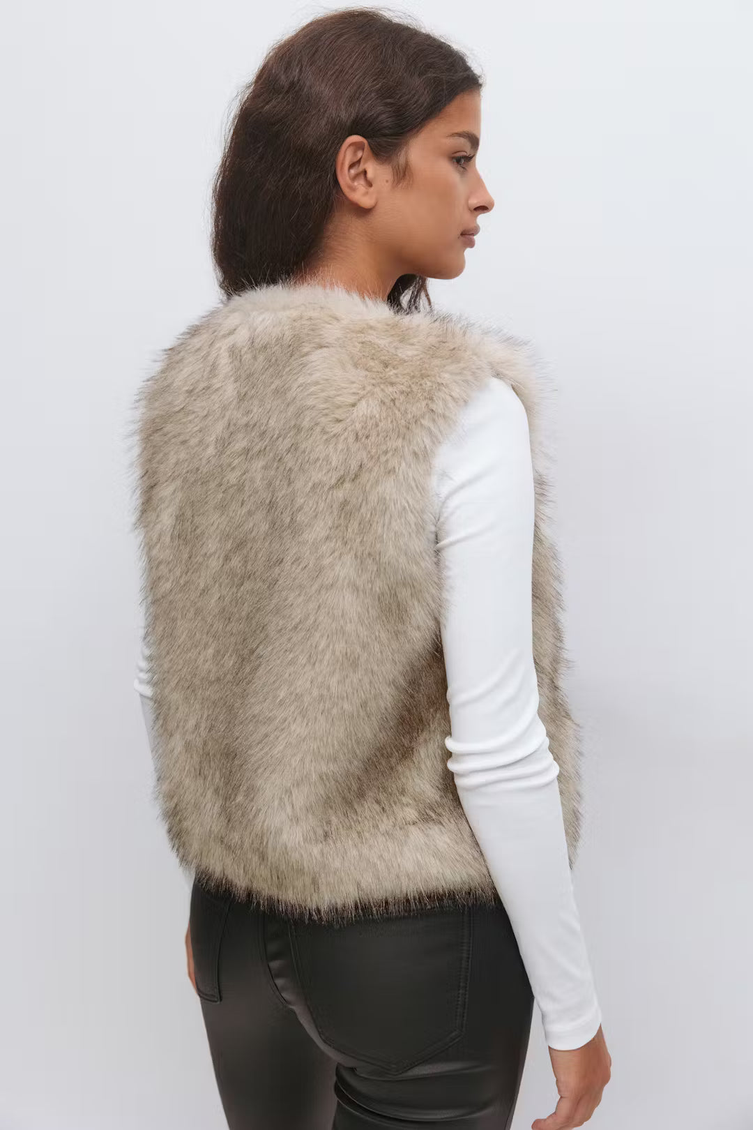 Gilet Fur Beige voor dames